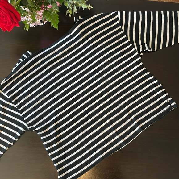 Zara Striped Boatneck Button Arm Top - Picture 5 of 9